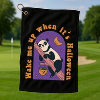 Funny Panda Bear Sleeping Wake Me Up When Its Halloween Meaningful Gift Golf Towel