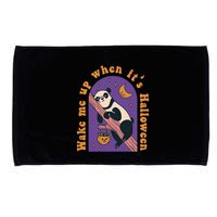 Funny Panda Bear Sleeping Wake Me Up When Its Halloween Meaningful Gift Microfiber Hand Towel
