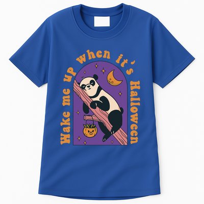 Funny Panda Bear Sleeping Wake Me Up When Its Halloween Meaningful Gift Tall T-Shirt