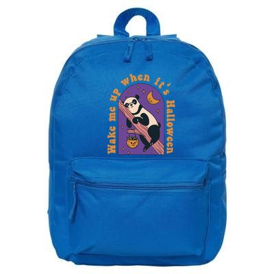 Funny Panda Bear Sleeping Wake Me Up When Its Halloween Meaningful Gift 16 in Basic Backpack