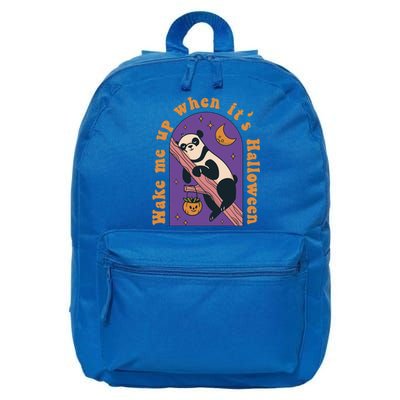 Funny Panda Bear Sleeping Wake Me Up When Its Halloween Meaningful Gift 16 in Basic Backpack