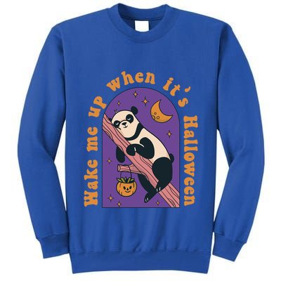 Funny Panda Bear Sleeping Wake Me Up When Its Halloween Meaningful Gift Tall Sweatshirt