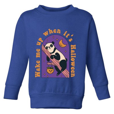 Funny Panda Bear Sleeping Wake Me Up When Its Halloween Meaningful Gift Toddler Sweatshirt