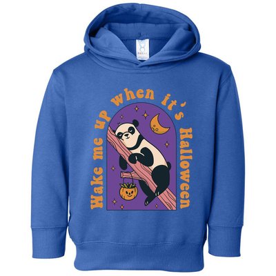 Funny Panda Bear Sleeping Wake Me Up When Its Halloween Meaningful Gift Toddler Hoodie