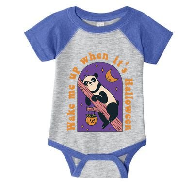 Funny Panda Bear Sleeping Wake Me Up When Its Halloween Meaningful Gift Infant Baby Jersey Bodysuit