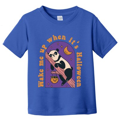 Funny Panda Bear Sleeping Wake Me Up When Its Halloween Meaningful Gift Toddler T-Shirt