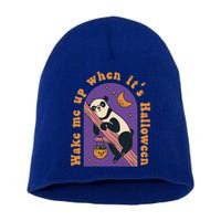 Funny Panda Bear Sleeping Wake Me Up When Its Halloween Meaningful Gift Short Acrylic Beanie