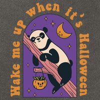 Funny Panda Bear Sleeping Wake Me Up When Its Halloween Meaningful Gift Cotton Canvas Backpack
