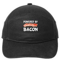 Funny Powered By Bacon Bacon Lovers Gift 7-Panel Snapback Hat