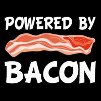 Funny Powered By Bacon Bacon Lovers Gift 7-Panel Snapback Hat