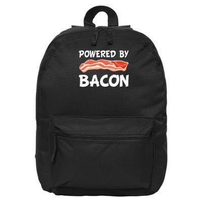 Funny Powered By Bacon Bacon Lovers Gift 16 in Basic Backpack