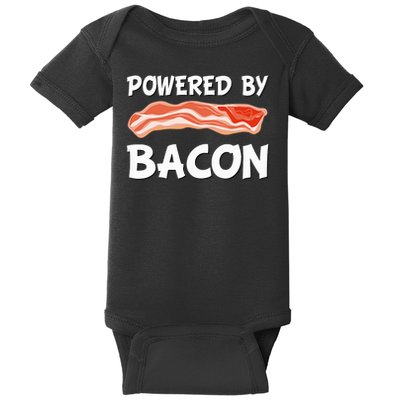 Funny Powered By Bacon Bacon Lovers Gift Baby Bodysuit