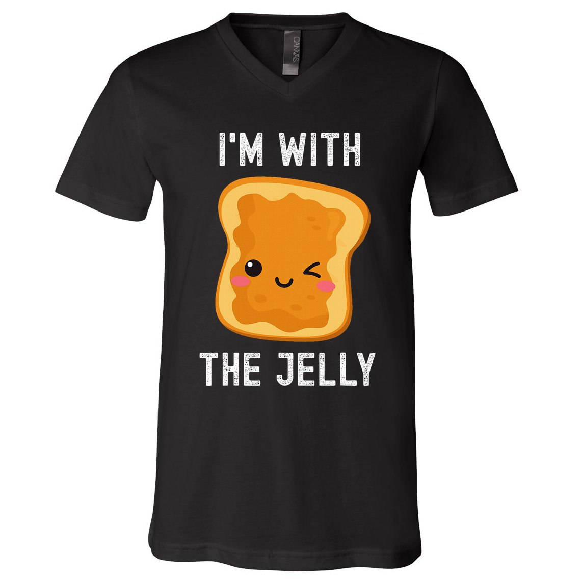 Funny Peanut Butter & Jelly Matching His & Hers Couples V-Neck T-Shirt
