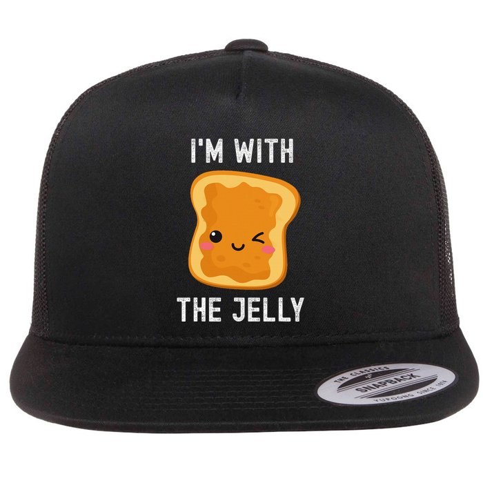 Funny Peanut Butter & Jelly Matching His & Hers Couples Flat Bill Trucker Hat