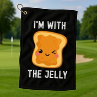 Funny Peanut Butter & Jelly Matching His & Hers Couples Golf Towel