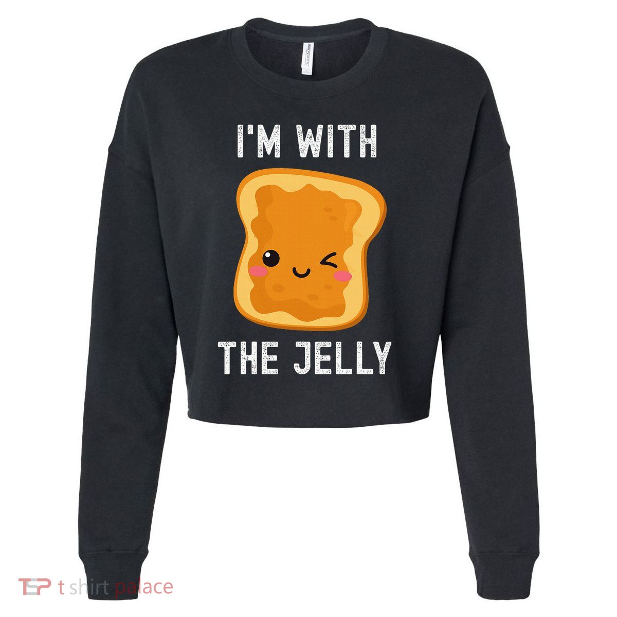 Funny Peanut Butter & Jelly Matching His & Hers Couples Cropped Pullover Crew