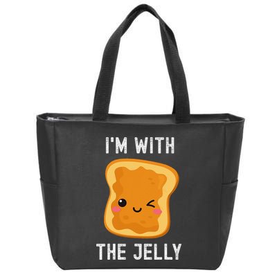 Funny Peanut Butter & Jelly Matching His & Hers Couples Zip Tote Bag