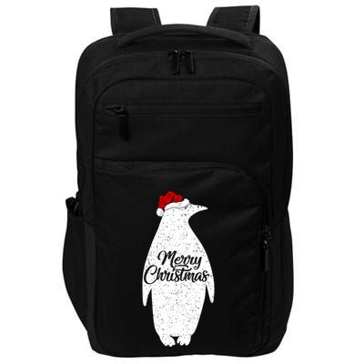 Funny Penguin Bird Lover Xmas Santa Hat Penguin Christmas Gift Impact Tech Backpack