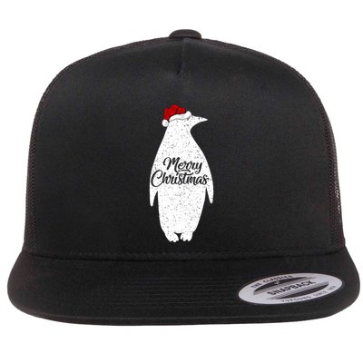 Funny Penguin Bird Lover Xmas Santa Hat Penguin Christmas Gift Flatbill Hat