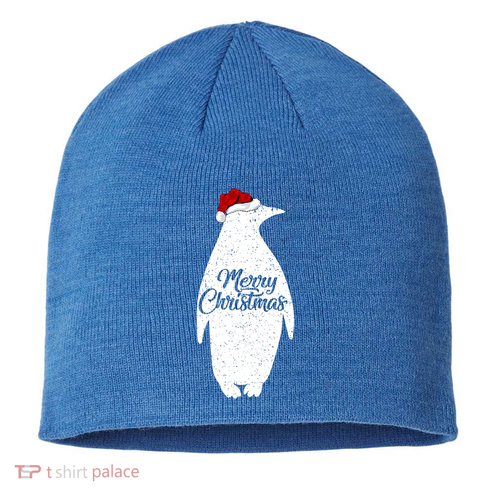 Funny Penguin Bird Lover Xmas Santa Hat Penguin Christmas Gift Sustainable Beanie
