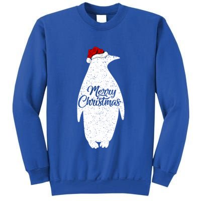 Funny Penguin Bird Lover Xmas Santa Hat Penguin Christmas Gift Tall Sweatshirt