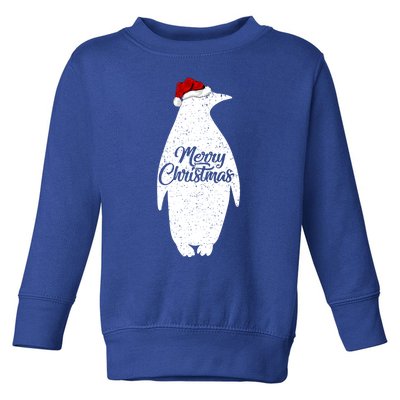 Funny Penguin Bird Lover Xmas Santa Hat Penguin Christmas Gift Toddler Sweatshirt