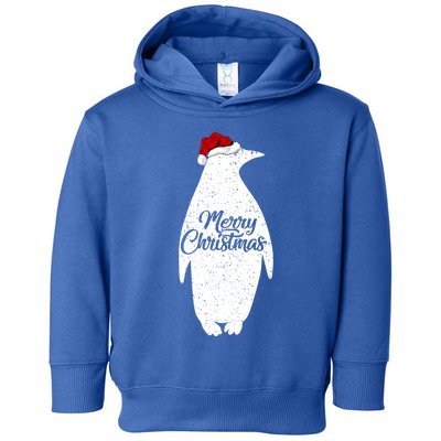 Funny Penguin Bird Lover Xmas Santa Hat Penguin Christmas Gift Toddler Hoodie