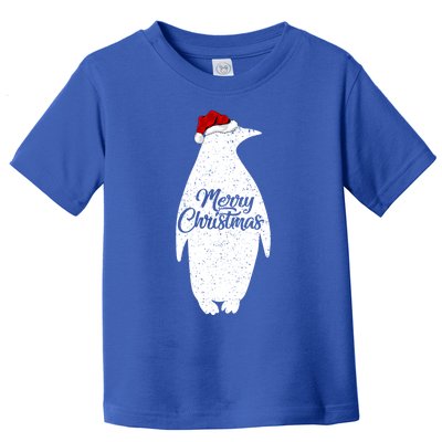 Funny Penguin Bird Lover Xmas Santa Hat Penguin Christmas Gift Toddler T-Shirt