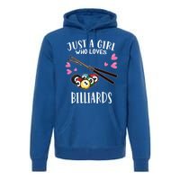 Funny Pool Billiard Lover Just A Who Loves Billiards Gift Premium Hoodie