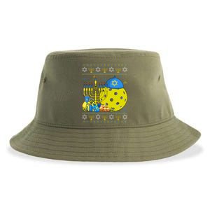 Funny Pickleball Ball Orah Dreidel Ugly Hanukkah Gift Sustainable Bucket Hat