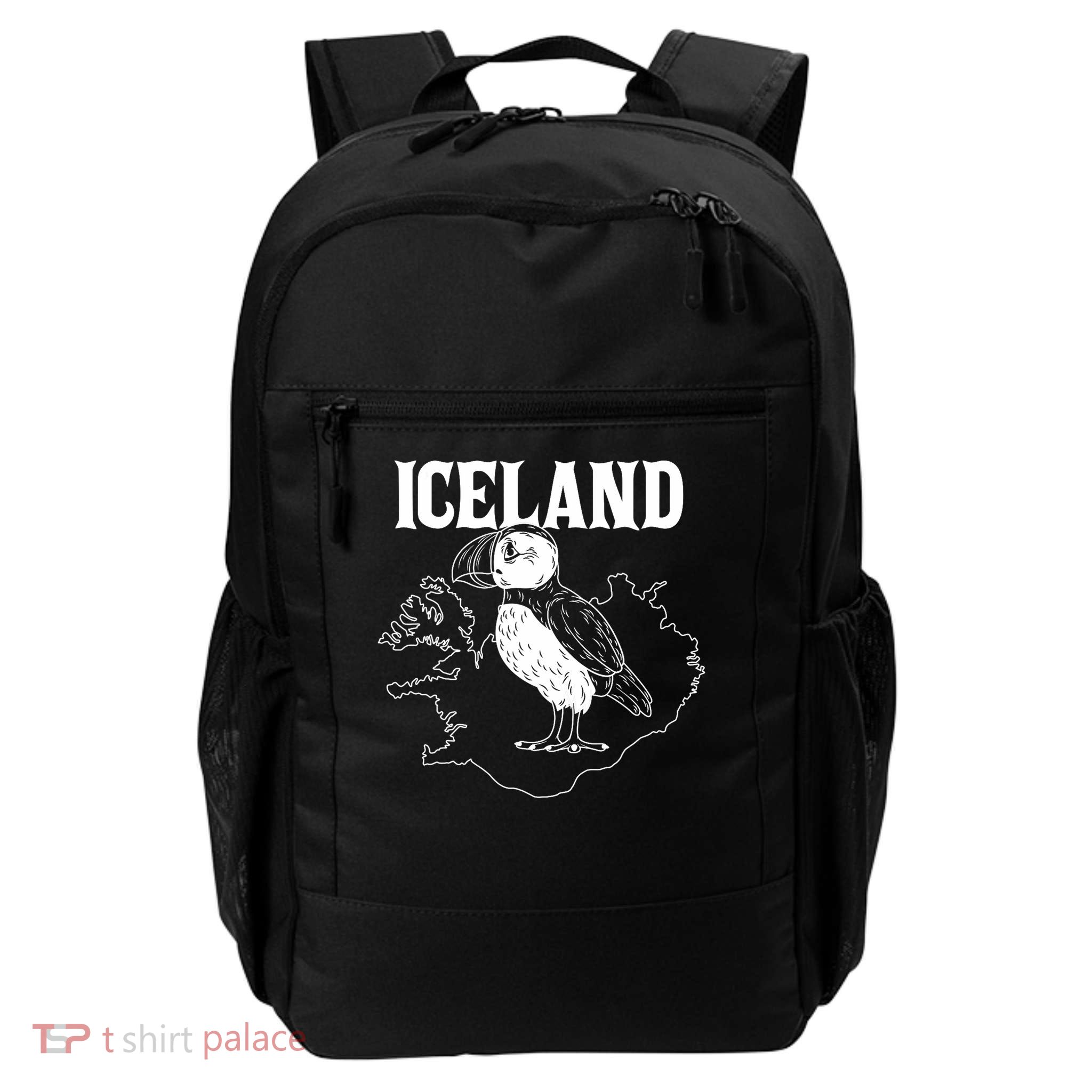 Funny Puffin Bird Iceland Map Puffins Seabirds Lovers Outfit Daily Commute Backpack