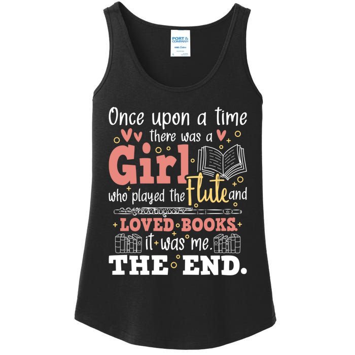 Flute Player Book Lover Flutist Marching Band Musician Ladies Essential Tank