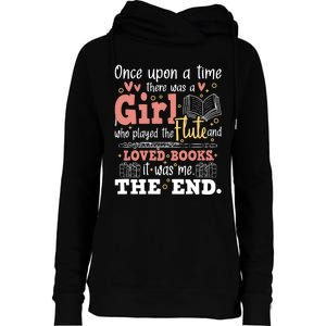 Flute Player Book Lover Flutist Marching Band Musician Womens Funnel Neck Pullover Hood