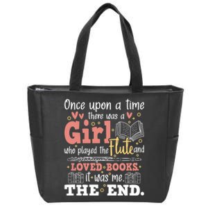 Flute Player Book Lover Flutist Marching Band Musician Zip Tote Bag