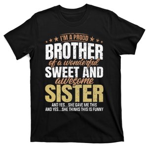 Funny Proud Brother From Awesome Sister Christmas Xmas Famil T-Shirt