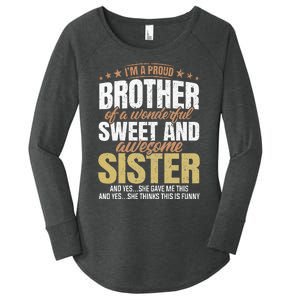 Funny Proud Brother From Awesome Sister Christmas Xmas Famil Women's Perfect Tri Tunic Long Sleeve Shirt