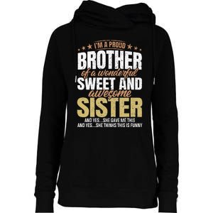 Funny Proud Brother From Awesome Sister Christmas Xmas Famil Womens Funnel Neck Pullover Hood