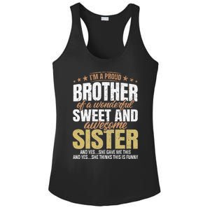 Funny Proud Brother From Awesome Sister Christmas Xmas Famil Ladies PosiCharge Competitor Racerback Tank