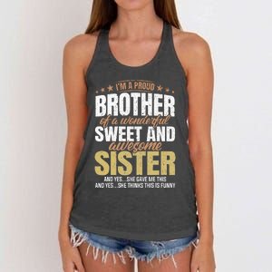 Funny Proud Brother From Awesome Sister Christmas Xmas Famil Women's Knotted Racerback Tank