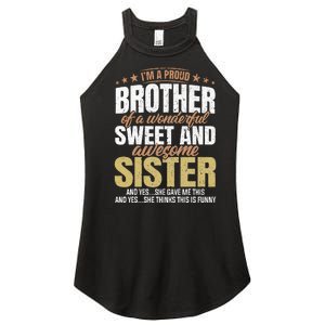 Funny Proud Brother From Awesome Sister Christmas Xmas Famil Women's Perfect Tri Rocker Tank