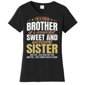 Funny Proud Brother From Awesome Sister Christmas Xmas Famil Women's T-Shirt