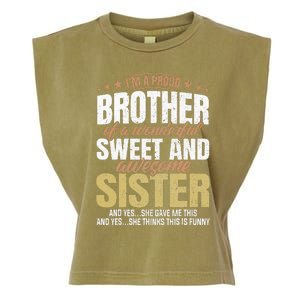 Funny Proud Brother From Awesome Sister Christmas Xmas Famil Garment-Dyed Women's Muscle Tee