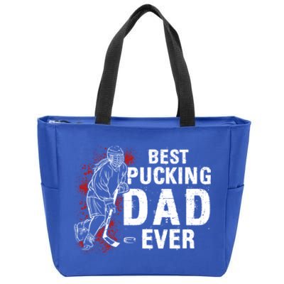 Funny Pun Best Pucking Dad Meaningful Gift Zip Tote Bag