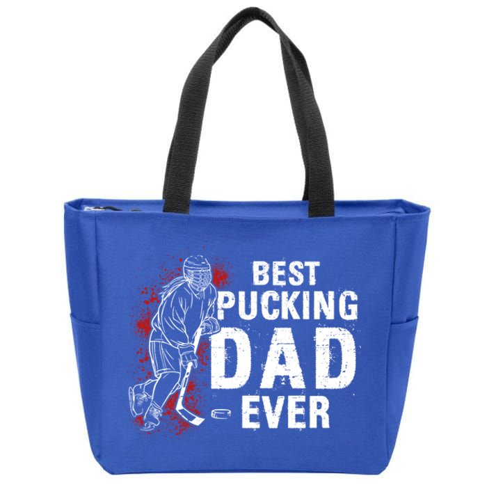 Funny Pun Best Pucking Dad Meaningful Gift Zip Tote Bag