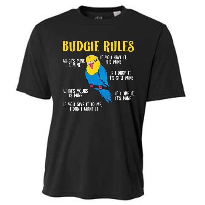 funny Parakeet Budgie Rules Bird Budgerigar Cooling Performance Crew T-Shirt