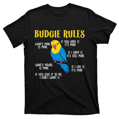 funny Parakeet Budgie Rules Bird Budgerigar T-Shirt