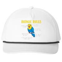 funny Parakeet Budgie Rules Bird Budgerigar Snapback Five-Panel Rope Hat