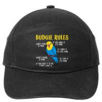 funny Parakeet Budgie Rules Bird Budgerigar 7-Panel Snapback Hat