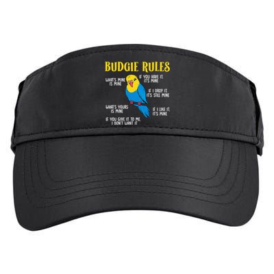 funny Parakeet Budgie Rules Bird Budgerigar Adult Drive Performance Visor