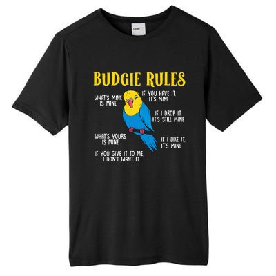 funny Parakeet Budgie Rules Bird Budgerigar Tall Fusion ChromaSoft Performance T-Shirt